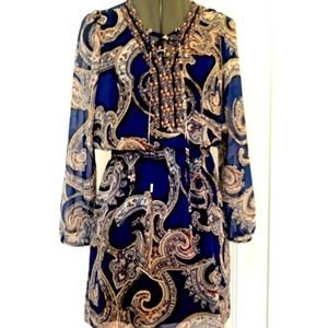 White House Black Market sheer dress with slip